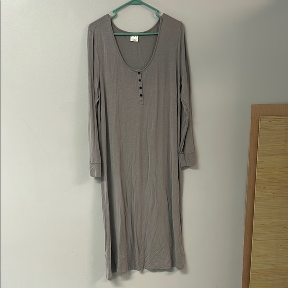 Soma Gray Scoop Neck Long Sleeve Chemise - Picture 1 of 5